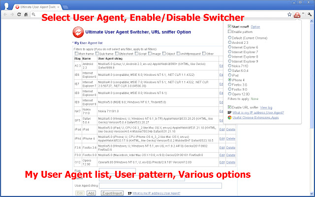 User Agent Switcher