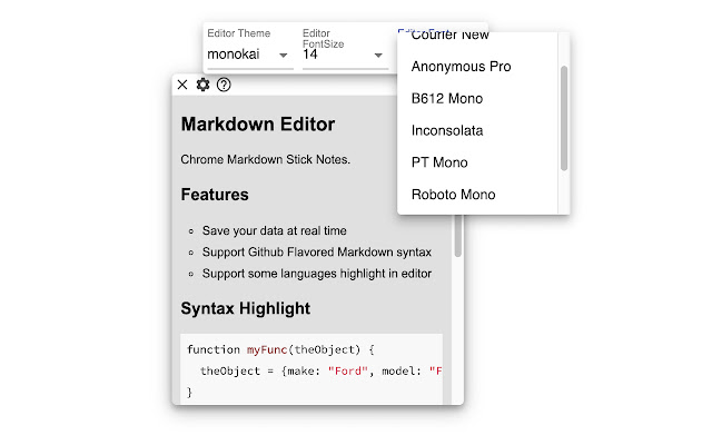 Markdown Sticky Notes