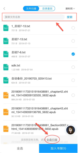 全盘扫描选项