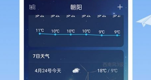 天气预报界面示意图
