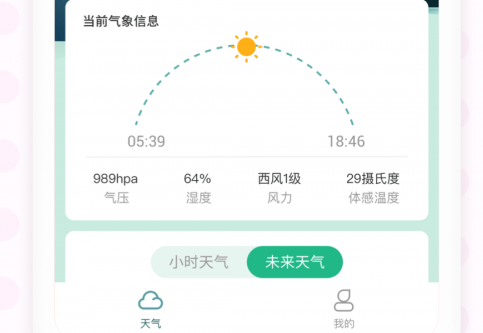 天气预报应用界面示意图