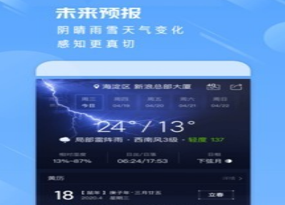 天气预报界面示意图