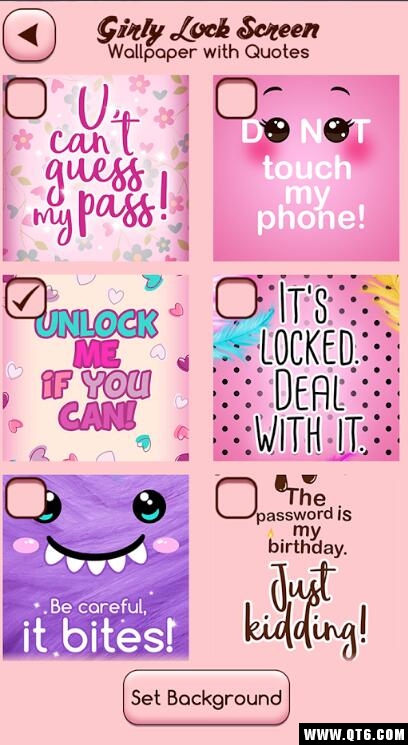 Girly Lock Screen Wallpaper with Quotes(屏幕锁屏壁纸消息) 3.2安卓版