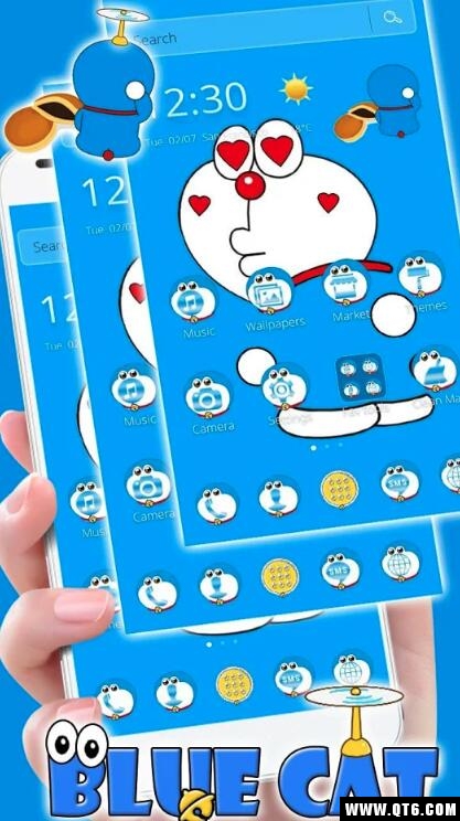 Kawaii Alpaca(卡哇伊蓝色可爱猫咪卡通壁纸主题) 1.1.1安卓版