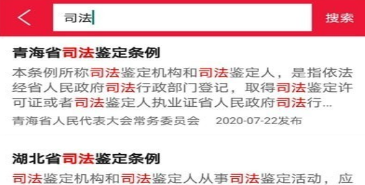 法律法规词典界面示意图