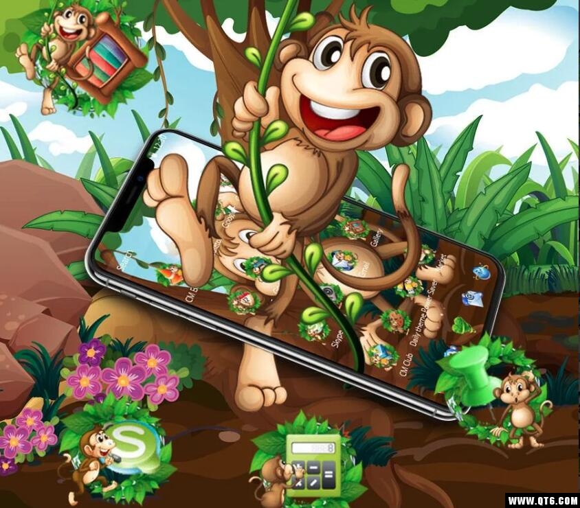 Kawaii Cute Brown Cartoon Monkey Theme(卡哇伊可爱的棕色卡通猴子主题)