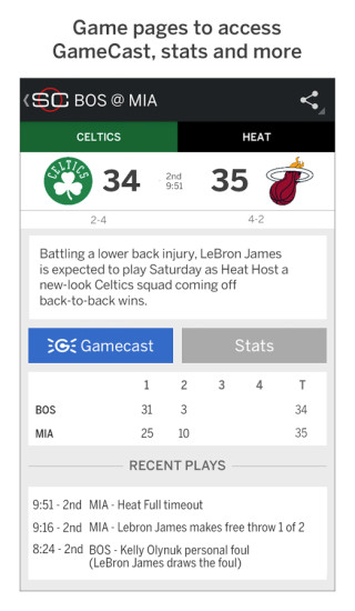 ESPN比分中心APP