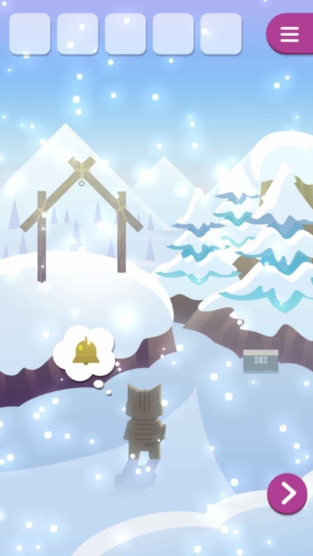 动物们与下雪的岛