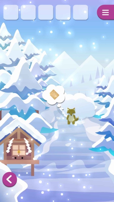 动物们与下雪的岛