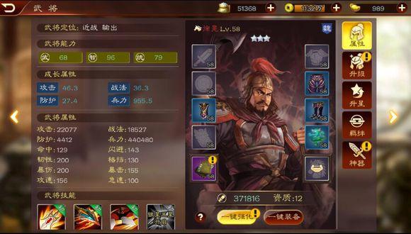 武将潜能示意图