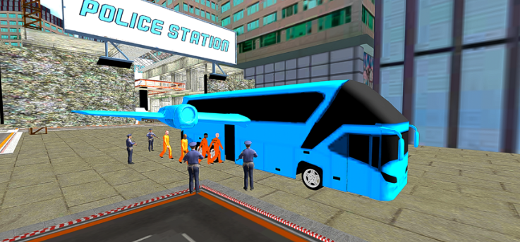 Flying Police Bus Simulator 3D游戏画面