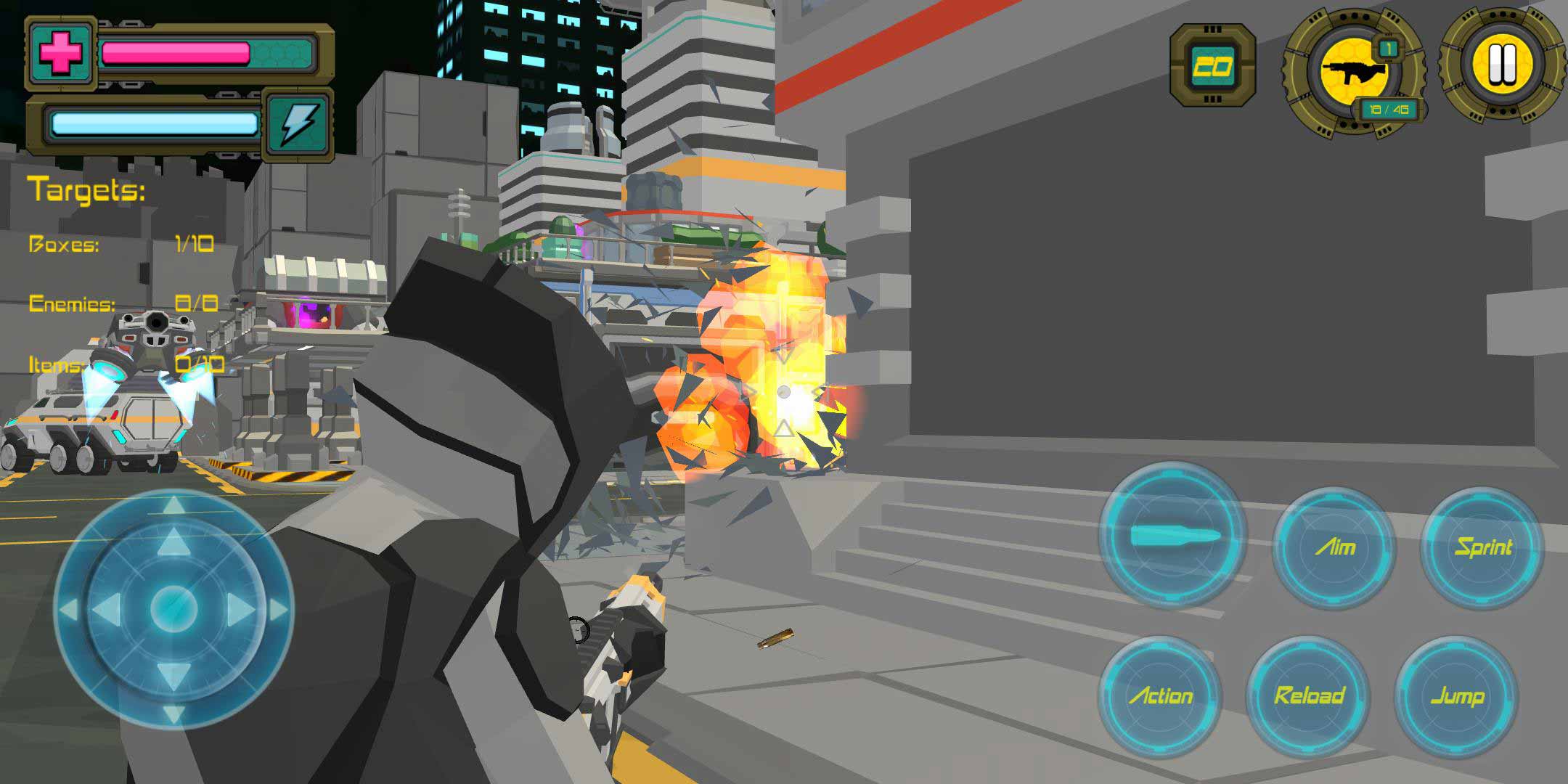 Polygon Crime Shooting: Future Cyber City 77(赛博城市保卫77全关卡版) 1.01安卓版