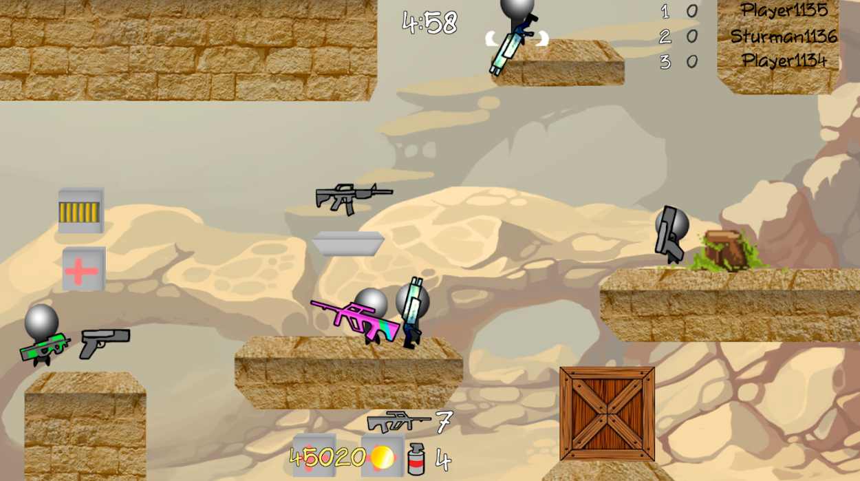 Stickman Multiplayer Shooter(火柴人多人射击游戏无限金币破解版) 1.09最新版