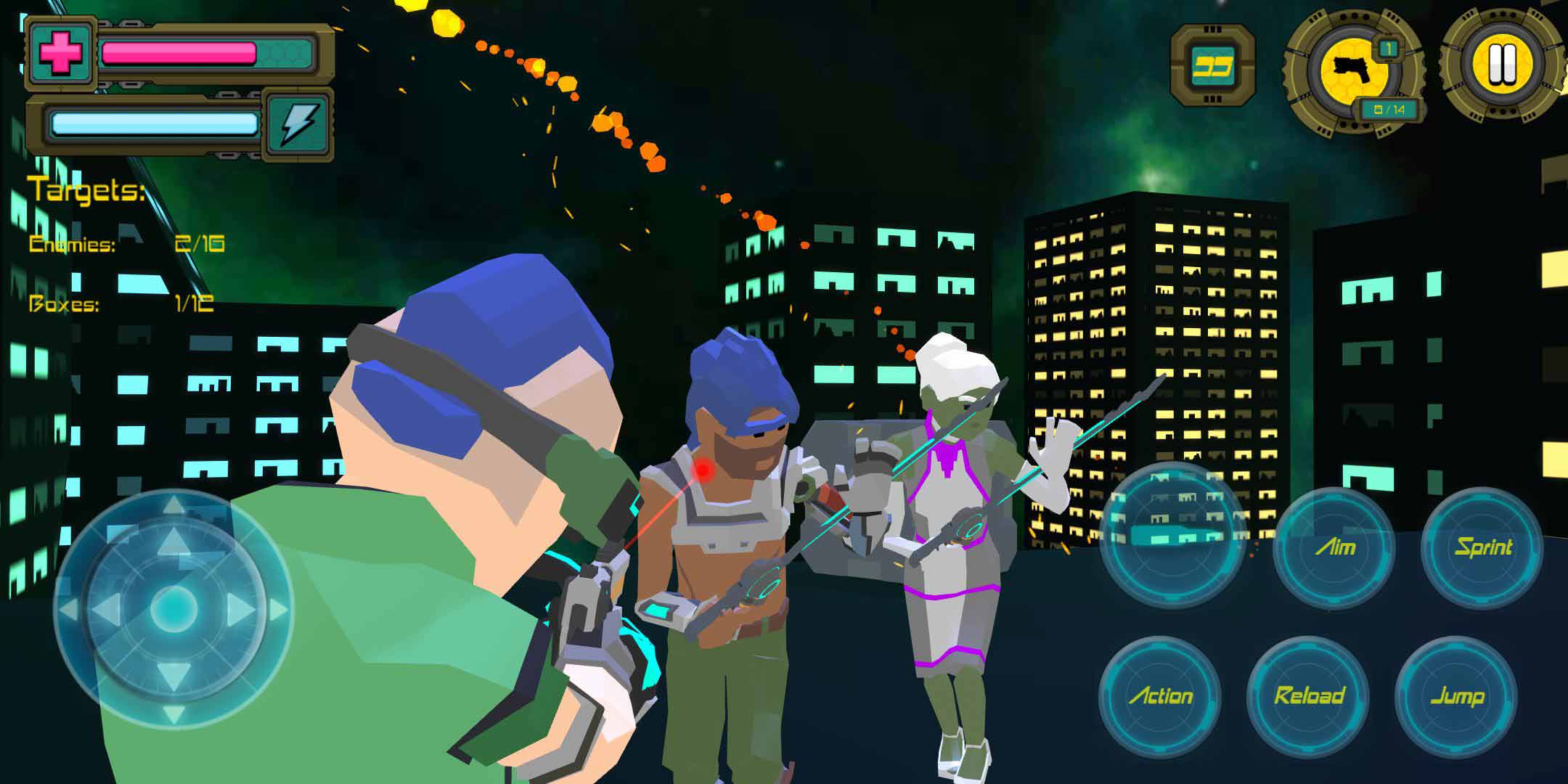 Polygon Crime Shooting: Future Cyber City 77(赛博城市保卫77全关卡版) 1.01安卓版