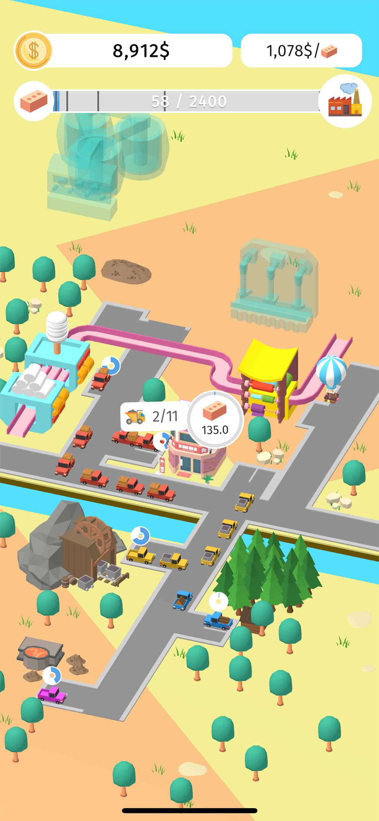 Idle Factories Builder(闲置的工厂建造者无限金币破解版) 0.1.11中文版