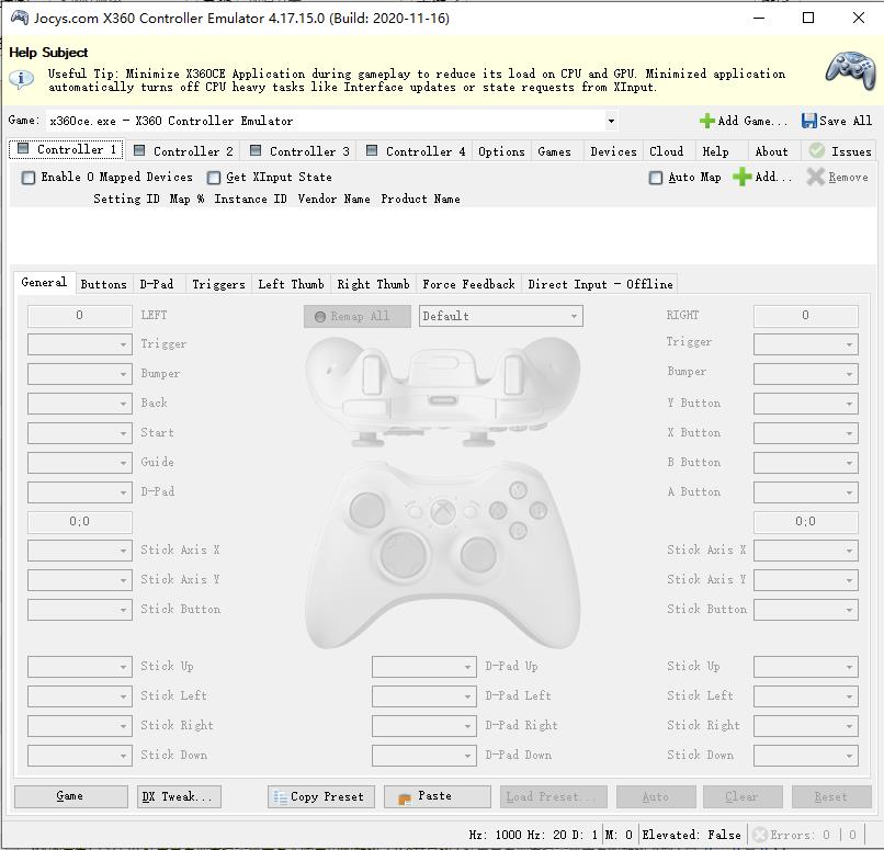 x360ce（x360ce手柄模拟器）绿色便携版 4.17.15.0单文件版