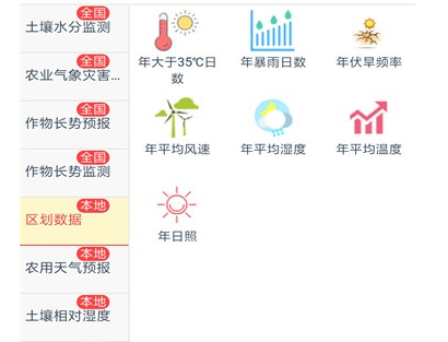 农业天气通界面示意图