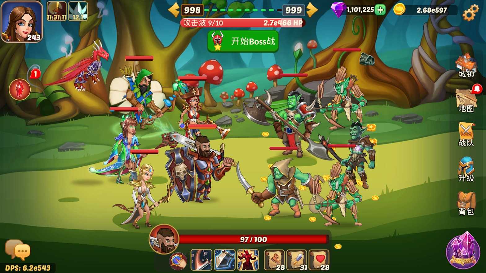 点击奇幻英雄战斗无限金币破解版