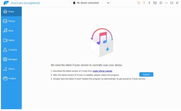Aiseesoft FoneTrans 主界面