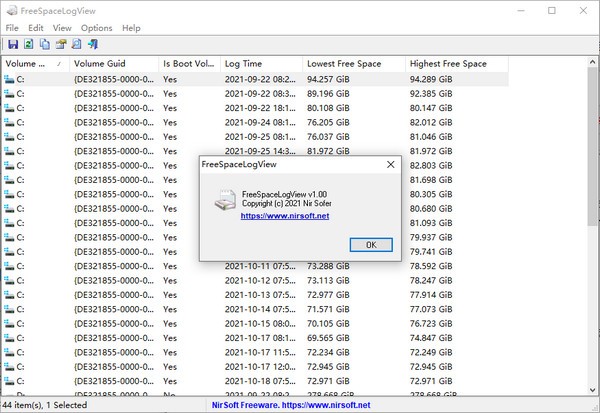 FreeSpaceLogView v1.00免费版