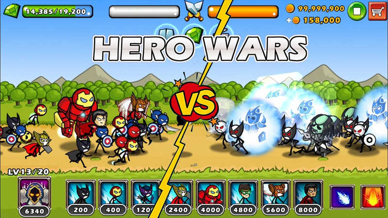 英雄战争超级火柴人防御内购破解版（HERO WARS Super Stickman） 1.1.0最新版