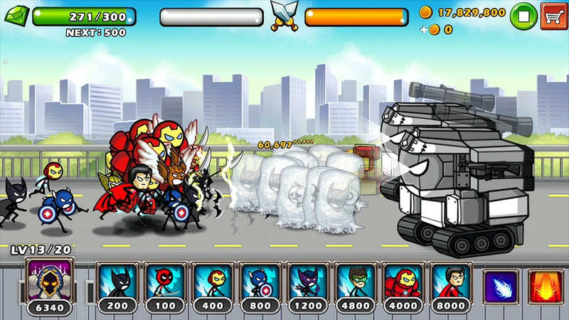 英雄战争超级火柴人防御内购破解版（HERO WARS Super Stickman） 1.1.0最新版
