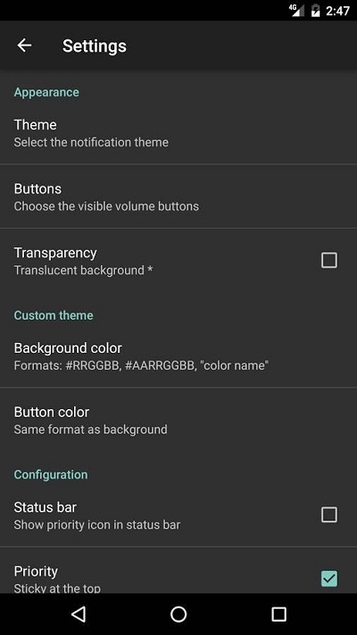 Volume Notification