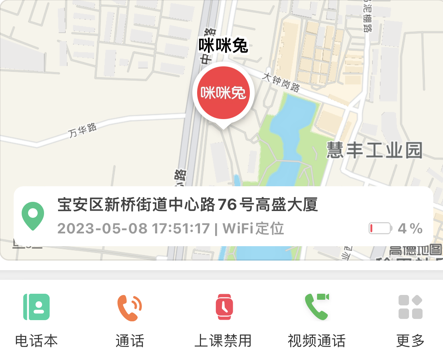 咪咪兔电话手表界面示意图