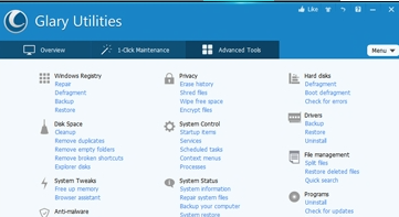 GlaryUtilities5磁盘清理界面示意图