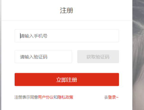 注册页面示意图
