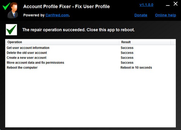 Account Profile Fixer(帐户设定档修复工具) v1.5.0.0免费版