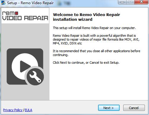 Remo Video Repair安装第一步