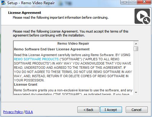 Remo Video Repair许可协议界面