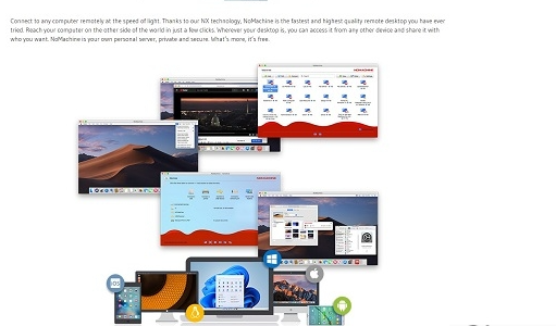 NoMachie远程桌面操作界面示意图