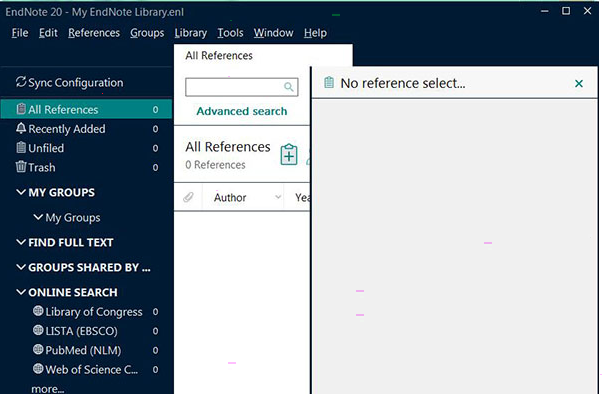 EndNote20界面示意图