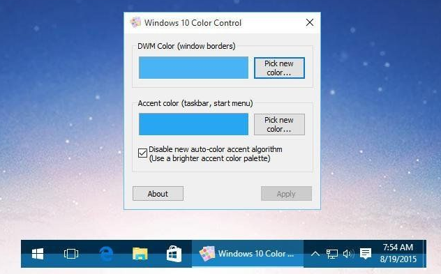 Windows 10 color control