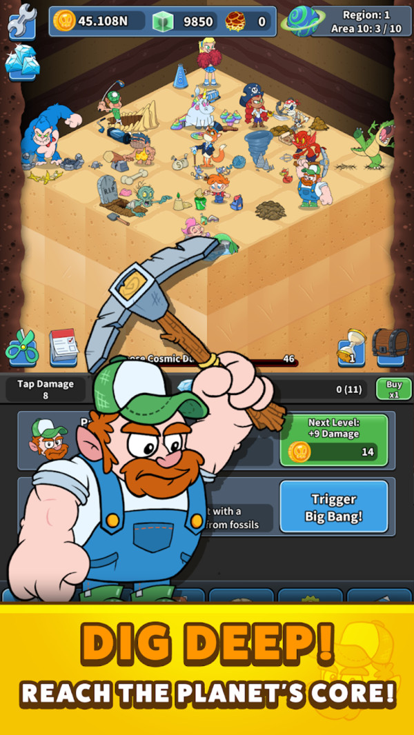 Tap Tap Dig 2(点点挖掘2空闲挖掘模拟无限金币版) 0.2.5破解版