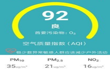 湖北空气质量App界面示意图