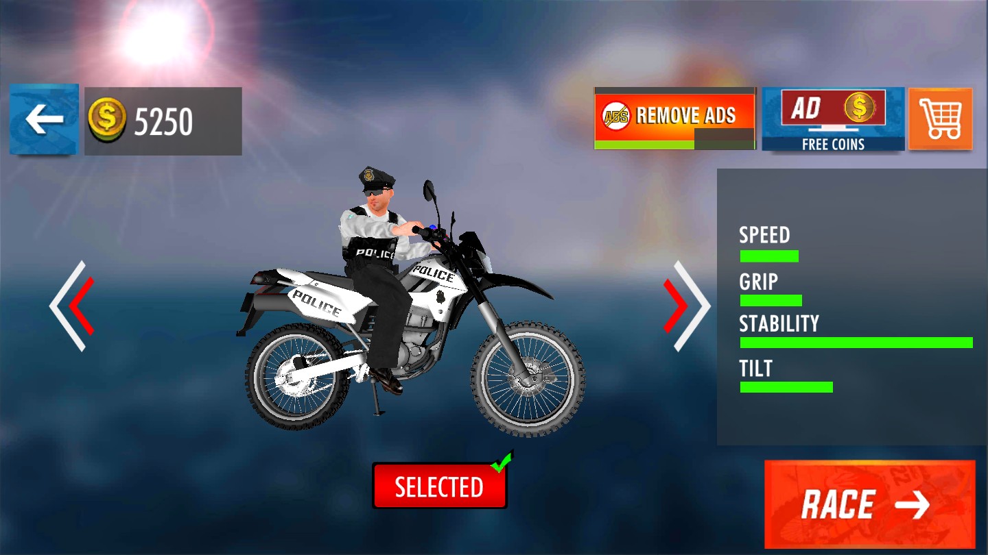 Police Bike Mega Ramp Stunts(警车超级斜坡特技全解锁版) 2.1安卓版