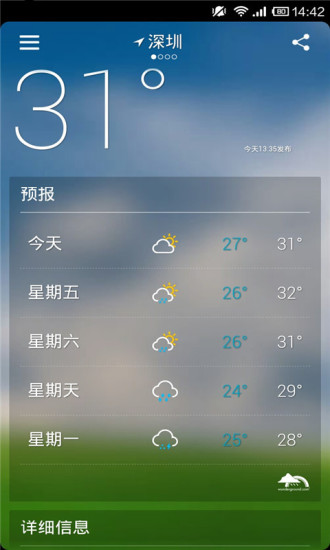 实时天气预报